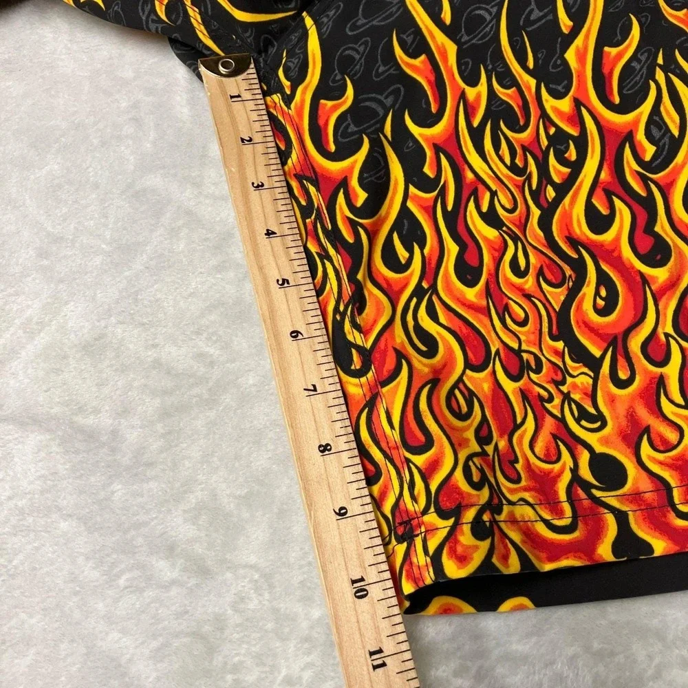 Vintage Y2K Lost Enterprises Board Shorts Flames Space AOP Made in USA Mens 34